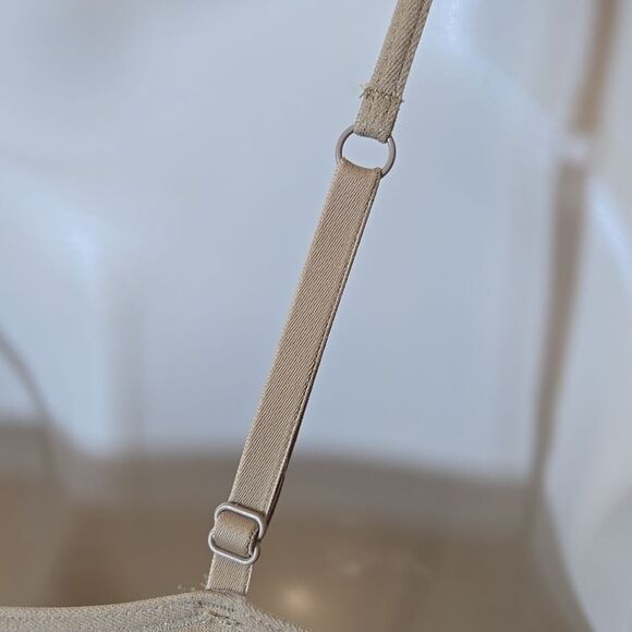 Express Y2K Lace Trim Tank Top Size Large Sexy Stretch Tan Shelf Bra Soft Girl - Picture 9 of 13